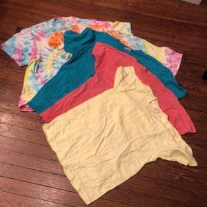 Vintage single stitch t-shirts various sizes & colors lot of 5 shirts
